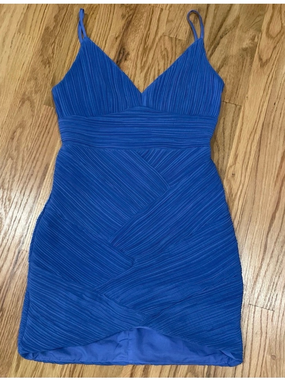 DO+BE Royal Blue Ruched Spaghetti-Strap Mini Dress size Small